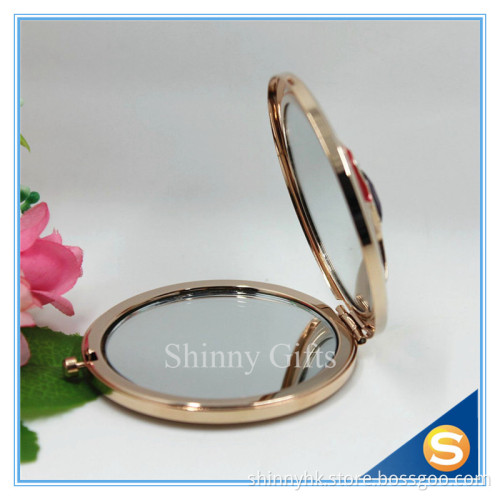 Shinny Gifts Newest Design Round Compact Mirror Folding Small Pocket Mirror